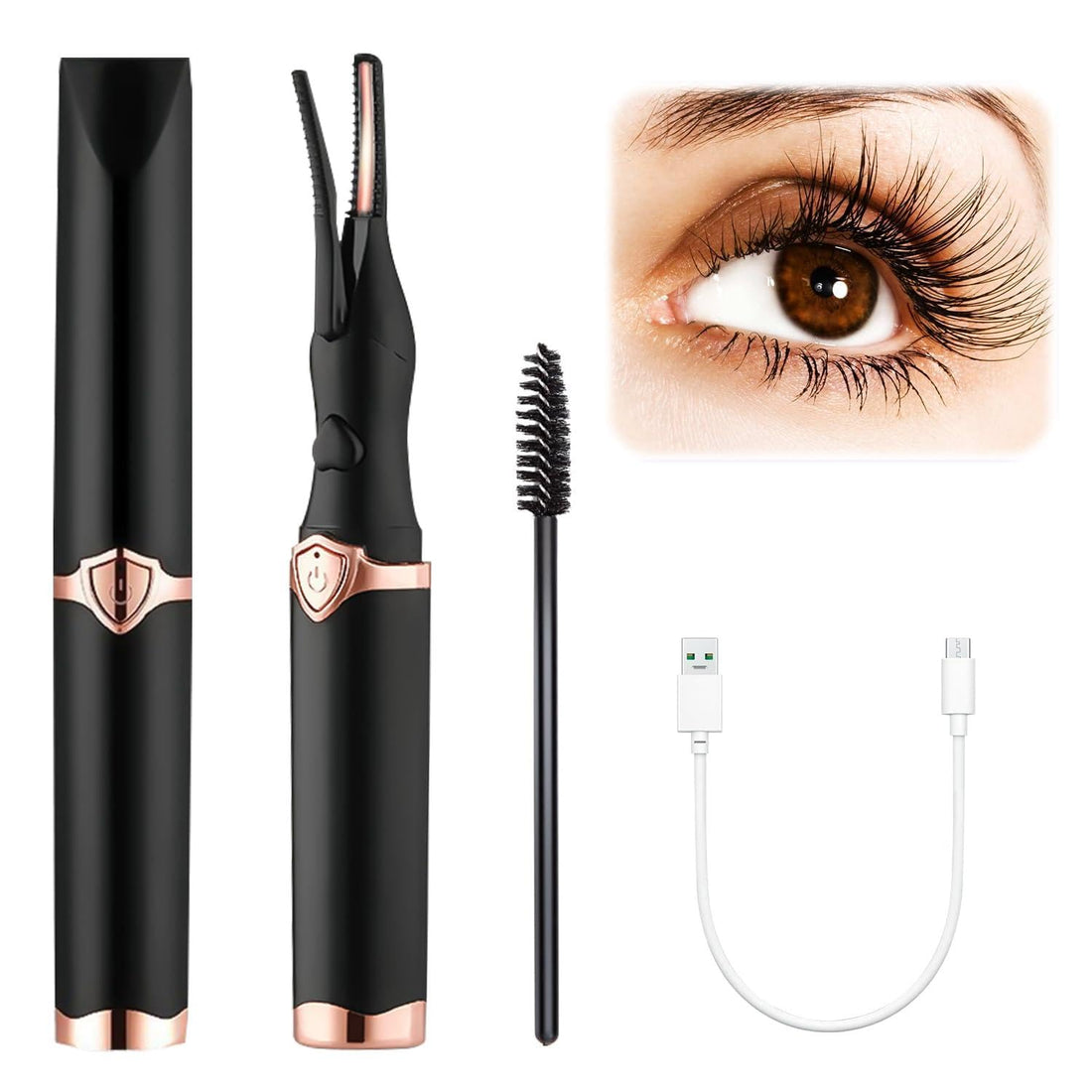 USB Eyelash Curler - Rechargeable heated lash curler designed for all lash types, providing a gentle, natural-looking curl without any damage to your lashes.