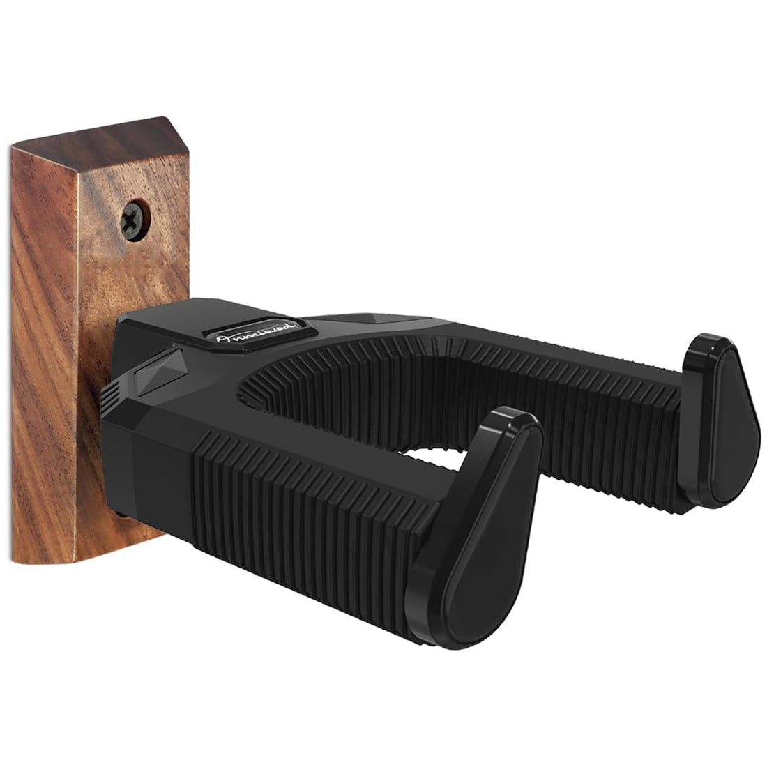 Auto-Lock Black Walnut Wood Guitar Wall Mount Hanger for Classical, Acoustic, Electric Guitar, Banjo, and Bass