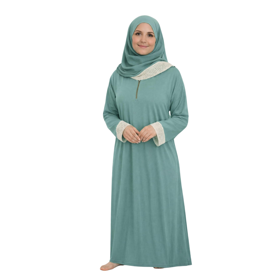 Women’s Prayer Robe One Size, Cotton Islamic Salah Dress for Women, Modest Abaya for Prayer & Worship, Soft Breathable Fabric, Fits 60–90 kg