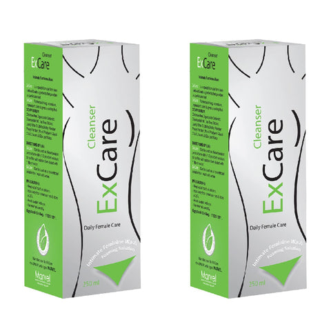 ExCare Vaginal Cleanser Daily Female Care, Intimate Feminine Wash Foaming Solution, Mint Scent, 250ml, 2 Packs, Sale 10%