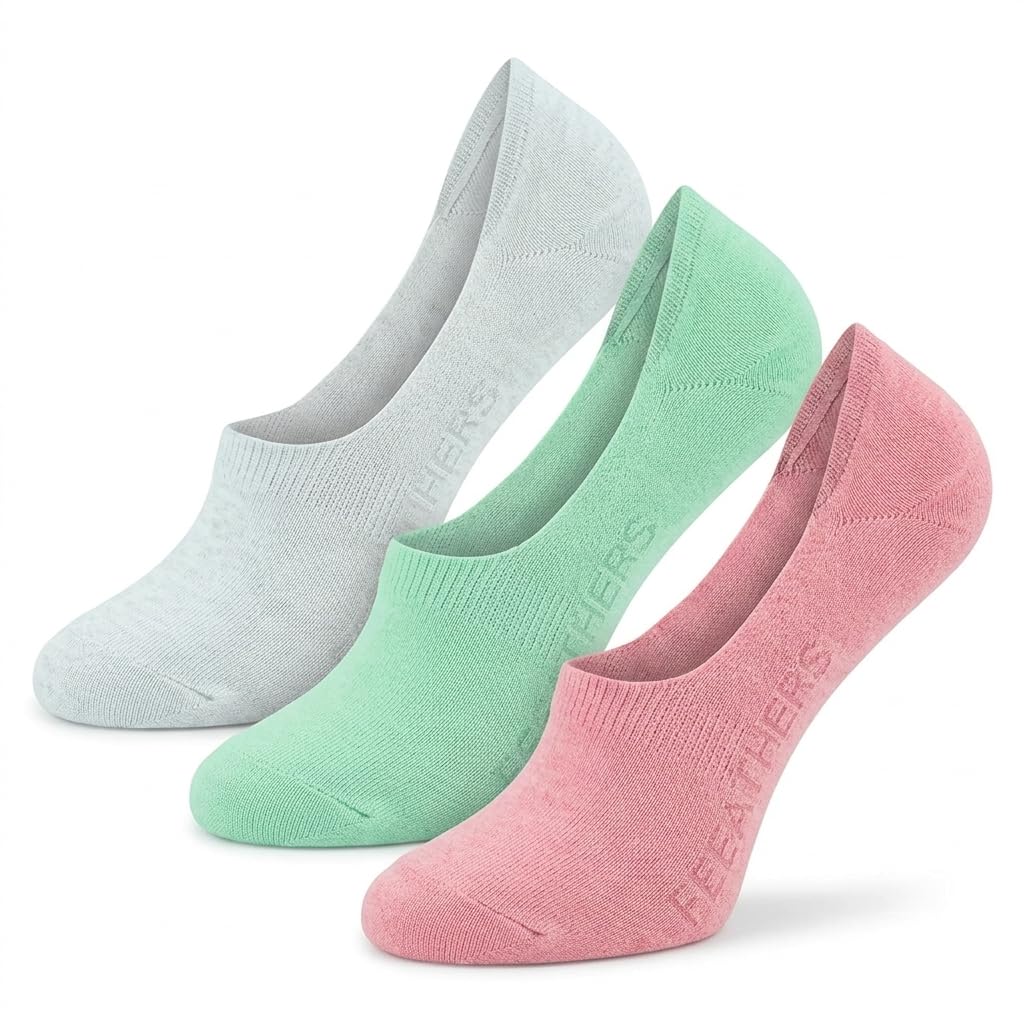 Invisible Antislip Cotton Socks Free Size Fits 36-41 for Women