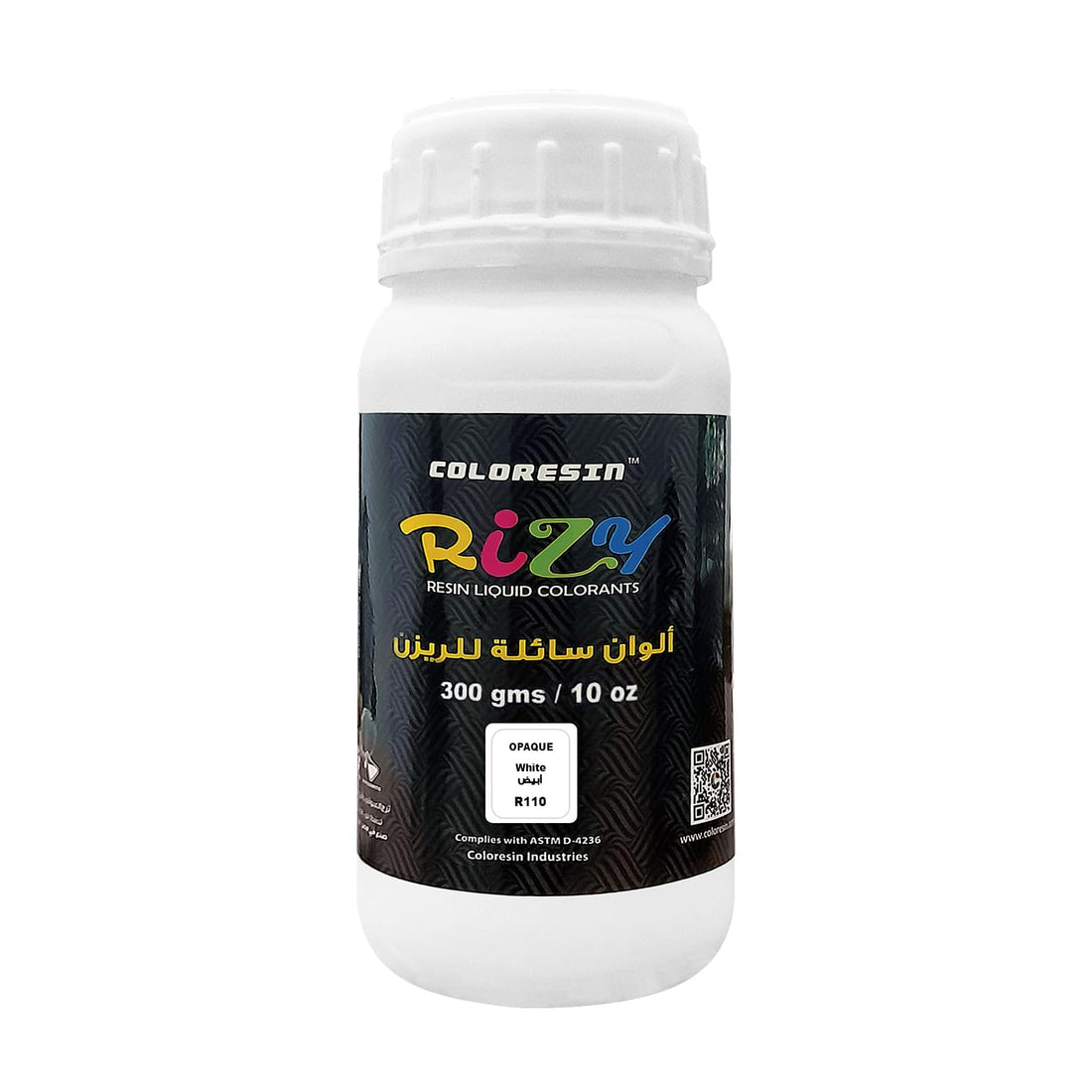 RIZY WHITE OPAQUE Resin Liquid Pigment,New Generation of Epoxy Color Pigment -Liquid Dye High Concentration Colorant for Resin Crafts Arts, 300g