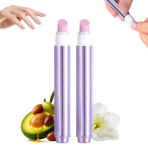 2PCS Cuticle Oil Pen,3-in-1 Cuticle Pusher Nail Oil Pen with Ceramic Tip,Nail Care Repair for Damaged Nails,Cuticle Moisturizer and Cuticle Remover with Nourishing Formula,Nail Cuticle Remover Pen