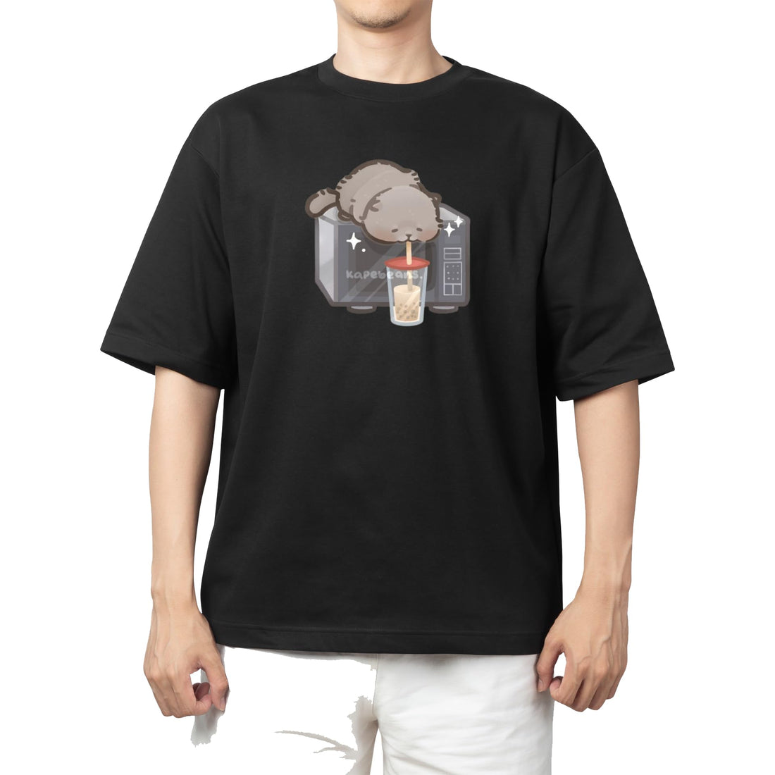 CUTE kawaii kitty cat black t-shirt oversize 65