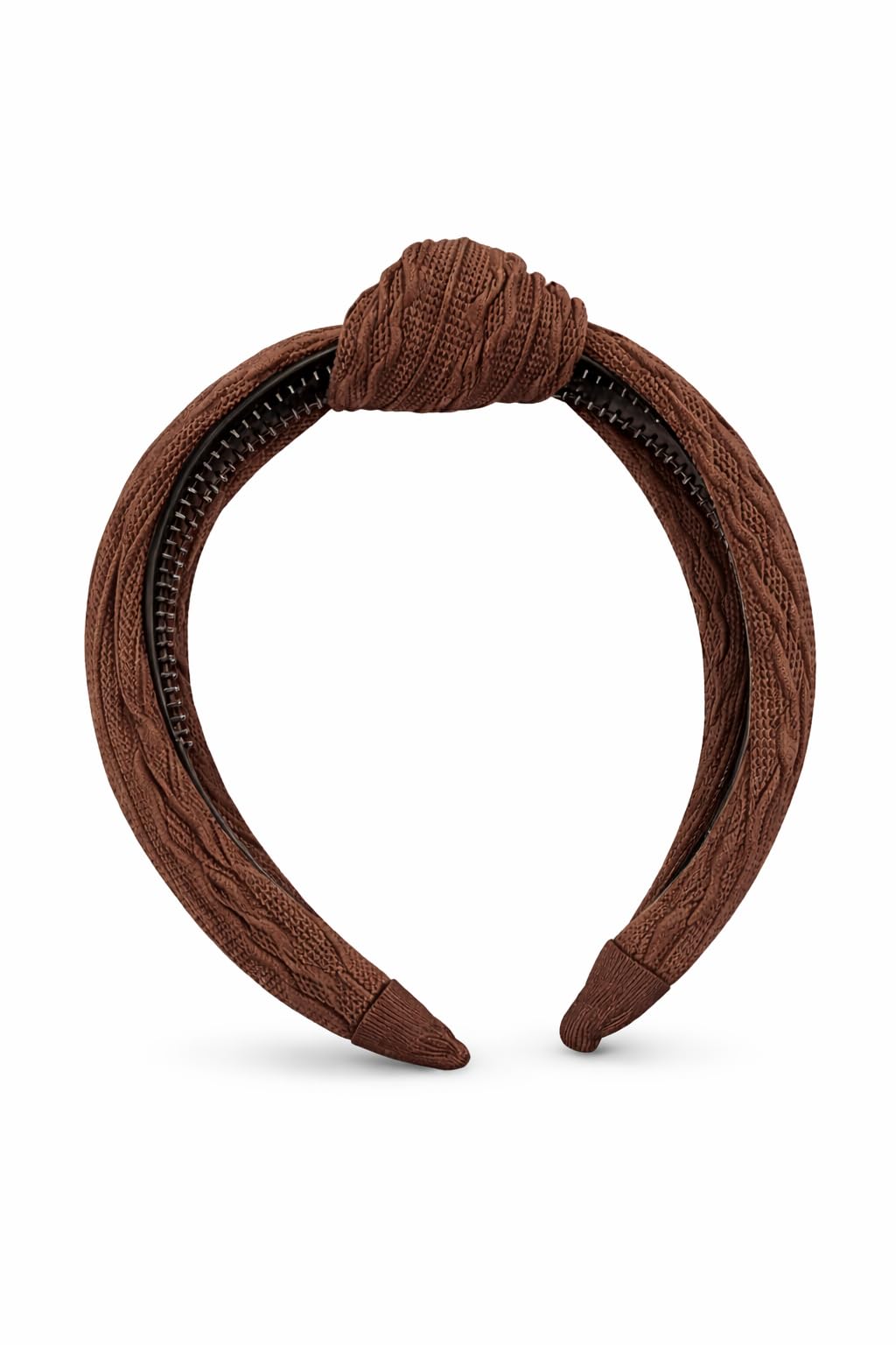 Knotted Fabric Headband for Women, Soft Comfortable Wide Hair Band, Non-Slip, Fashion Style for Daily Wear, Makeup, Sports, Yoga (Brown)