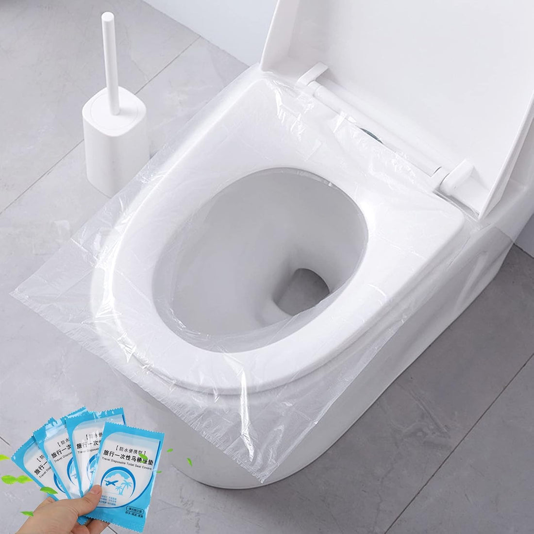 Circle M 50-Pack Disposable Toilet Seat Covers: Waterproof Portable for Potty Training – White