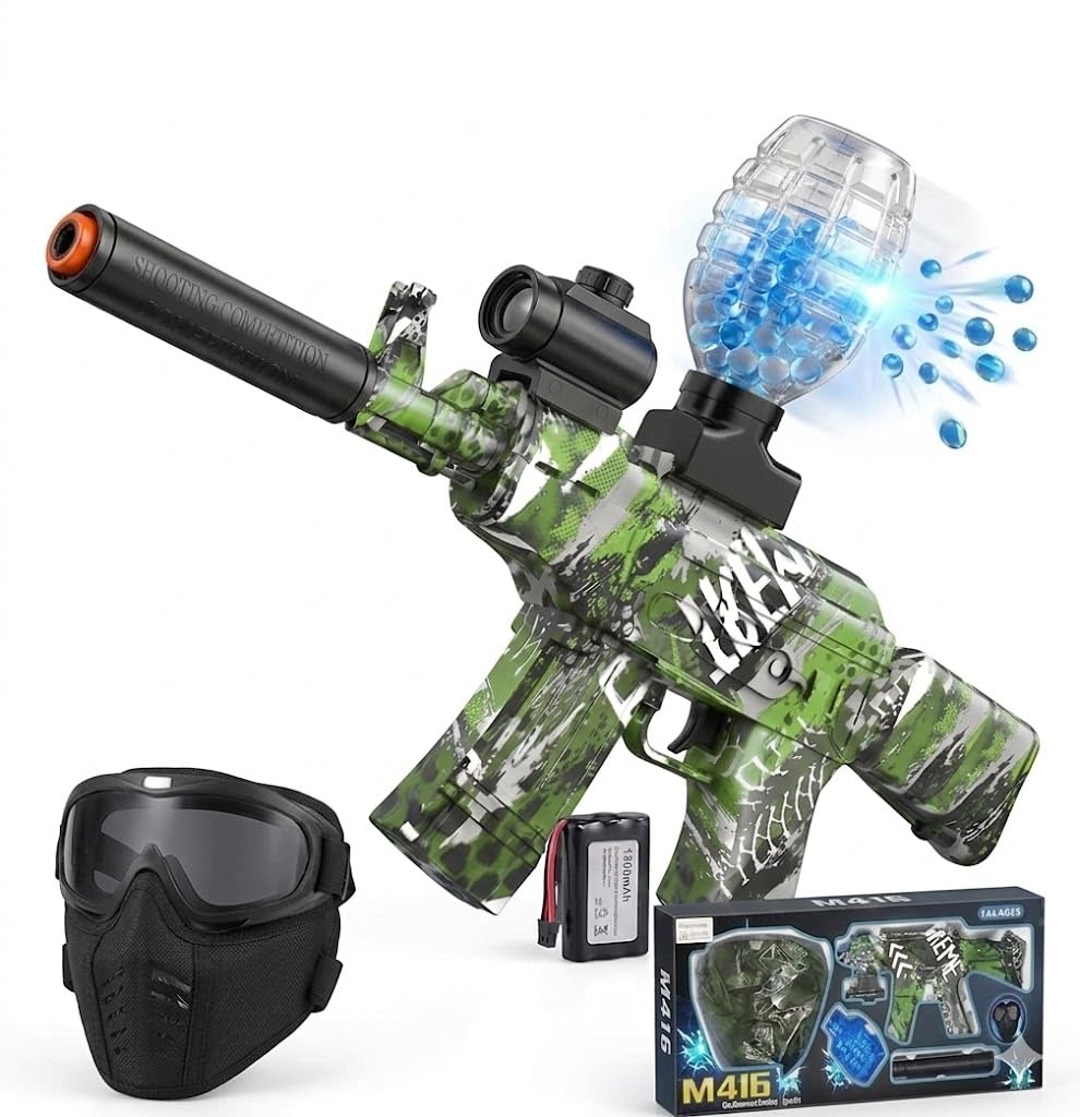 military toy gun with 2 plastic mecaano trucks + foam bluster | 2in1 educational + interactive toy for boys +6