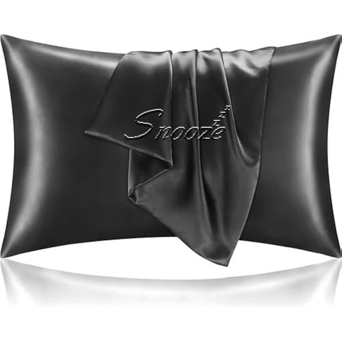 Snooze, Satin Pillowcase for Hair and Skin, 48 * 70 cm, black