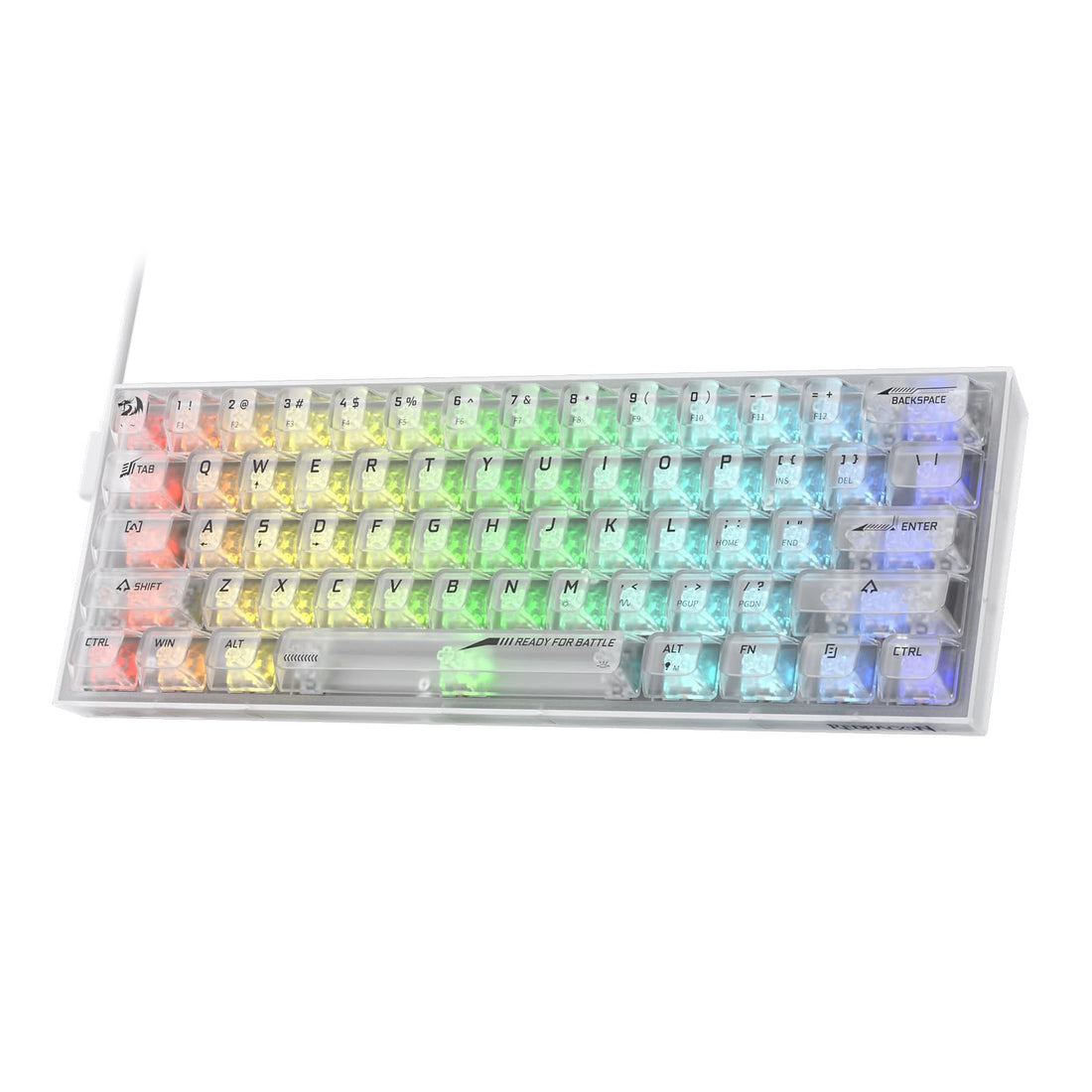 Redragon K617 SE 60% Wired RGB Gaming Keyboard, 61 Keys Compact Full-Transparent Mechanical Keyboard w/Translucent Board, Custom Linear Switch, Pro Driver/Software Supported