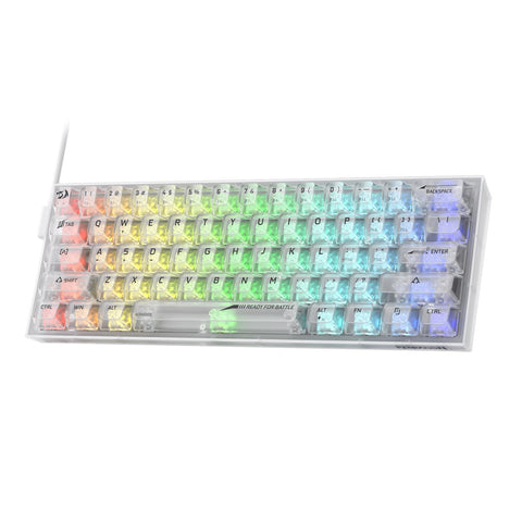 Redragon K617 SE 60% Wired RGB Gaming Keyboard, 61 Keys Compact Full-Transparent Mechanical Keyboard w/Translucent Board, Custom Linear Switch, Pro Driver/Software Supported