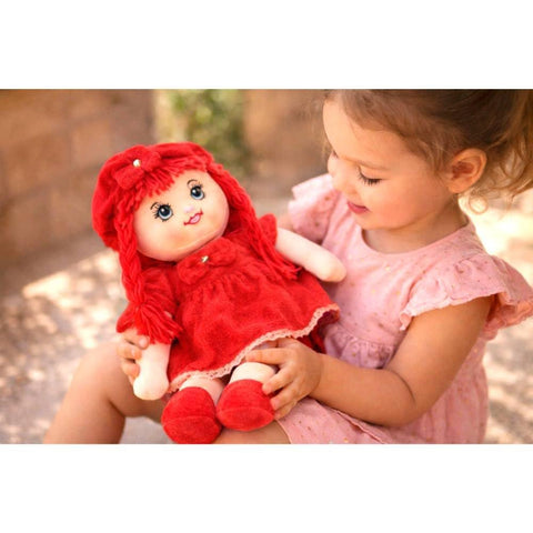Soft Doll For Girls Premium Material Fiber : length 32cm / width 13cm (Red 1)