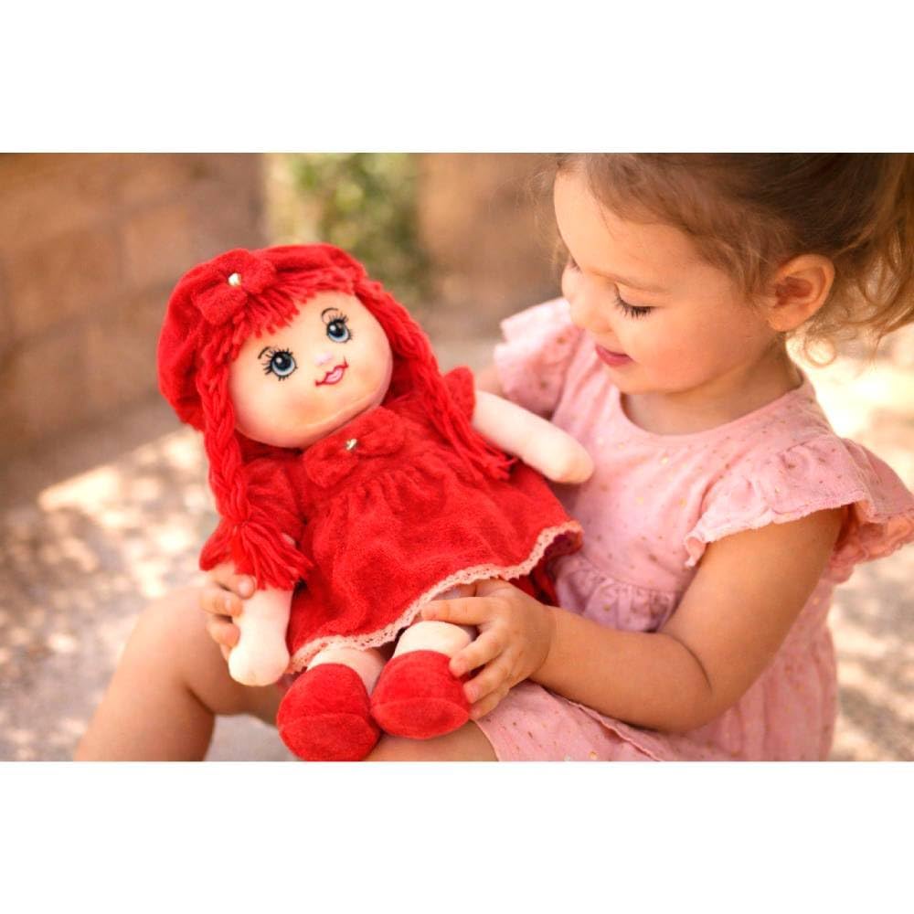 Soft Doll For Girls Premium Material Fiber : length 32cm / width 13cm (Red 1)
