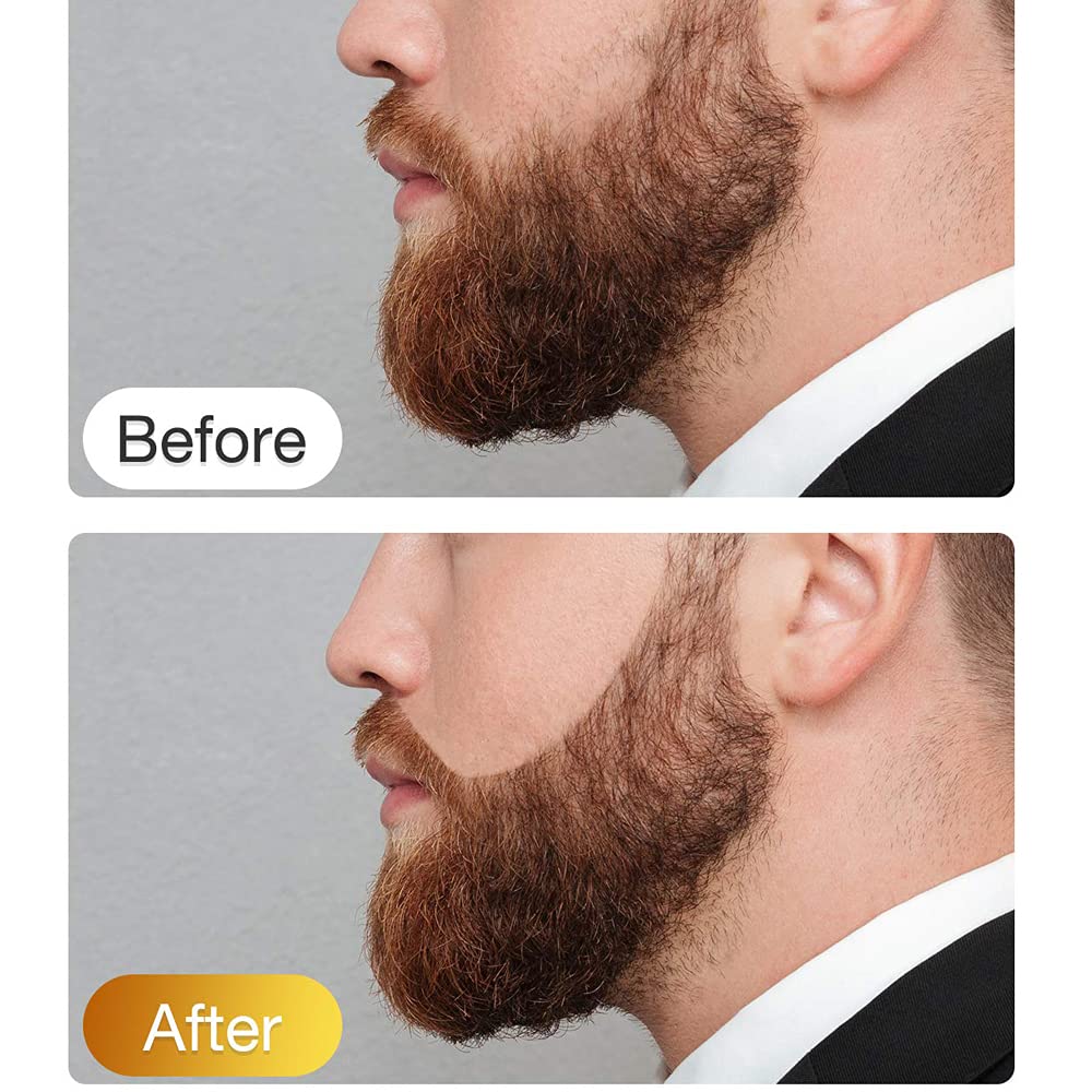 VERONNI Beard Pen Filler For Men Long Lasting Moustache and Eyebrows Beard Pen with a Micro-Fork Tip Applicator Includes Bristle Brush for Blending Set(Black)