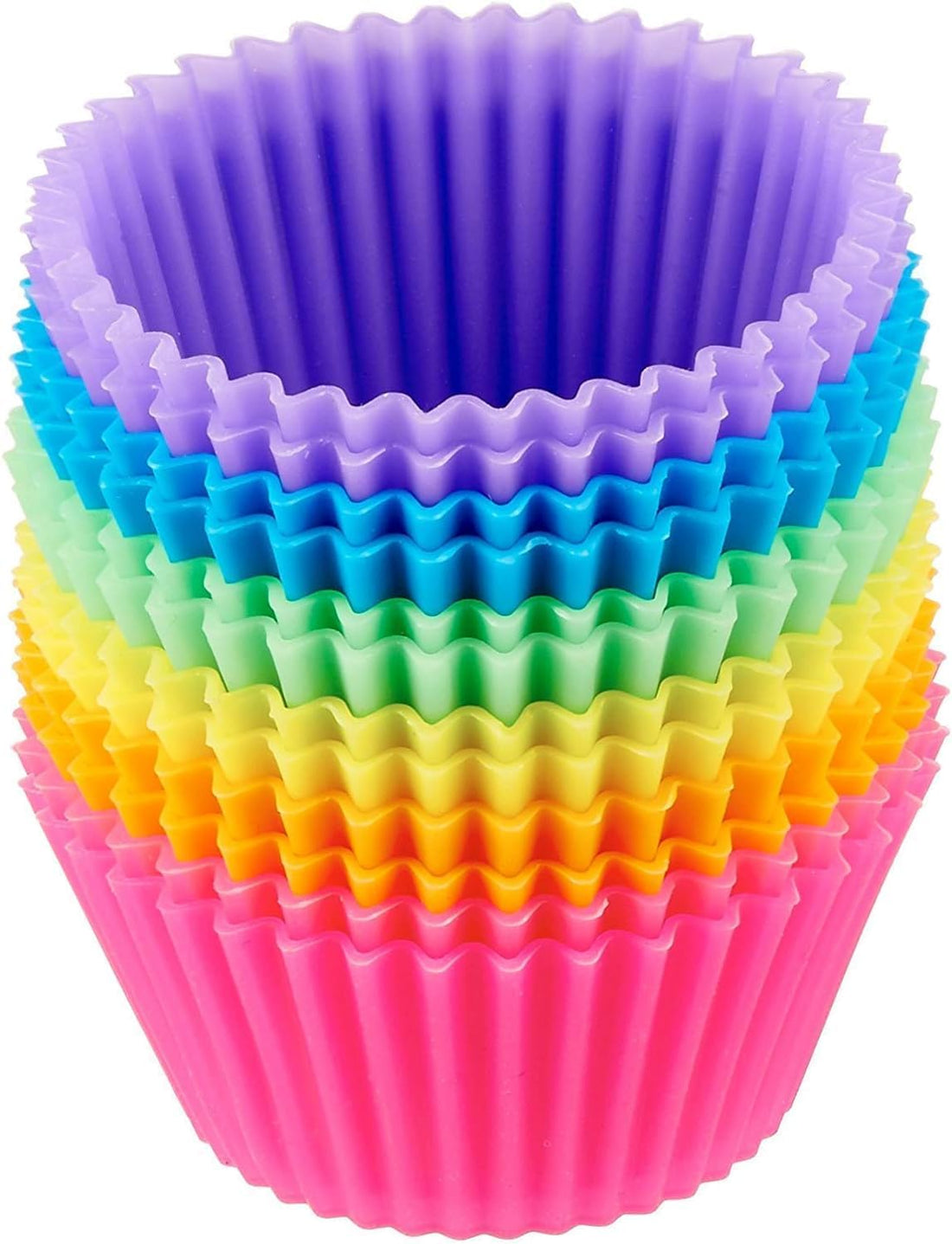 OVA Silicone Cupcake Molds Set – 12 Pieces, Multi-Color Reusable Baking Cups