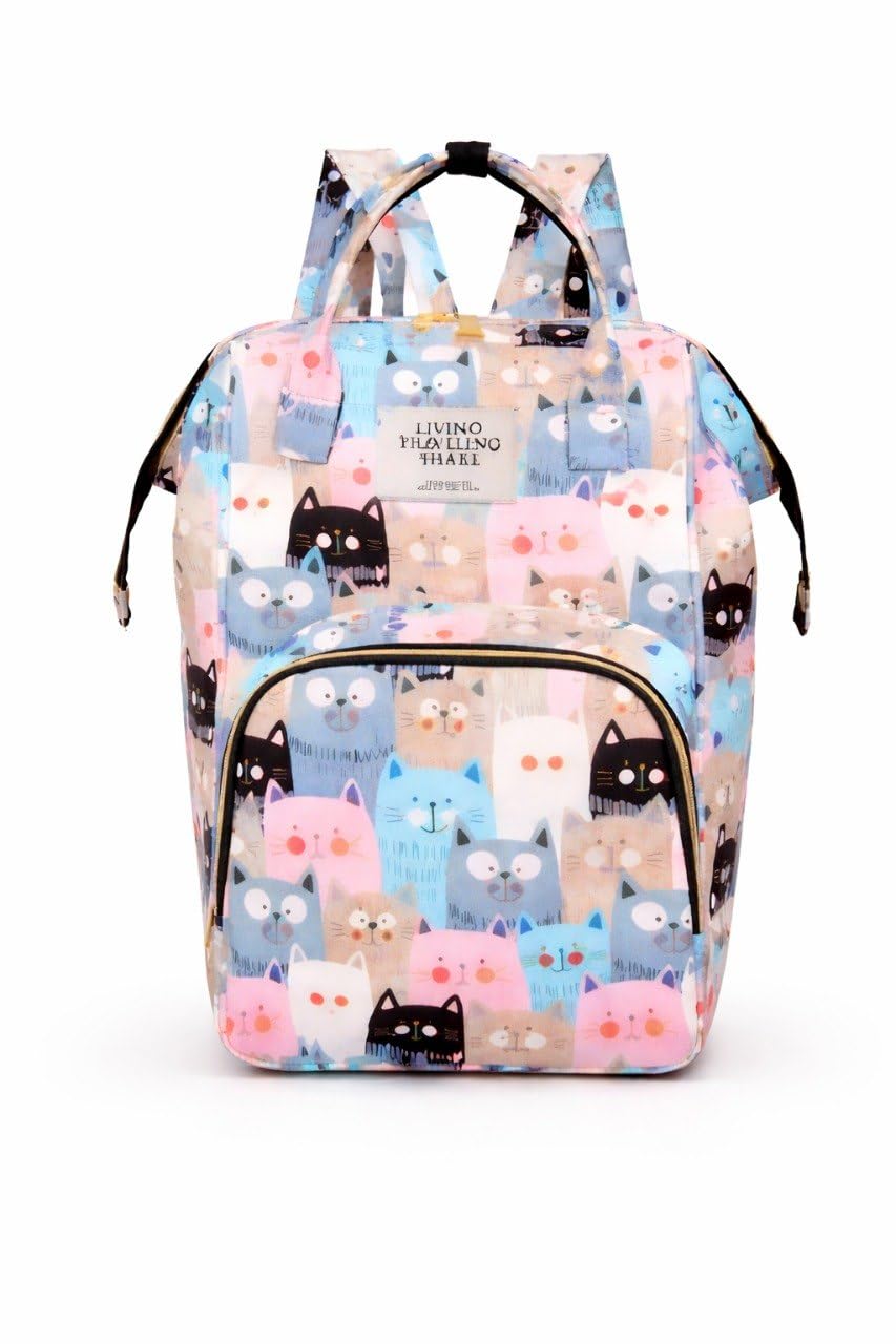 Mommy Backpack for Baby Essentials, Colorful Circles Pattern, Aluminum Foil Insulation Lining, Large Capacity with Organizer Pockets