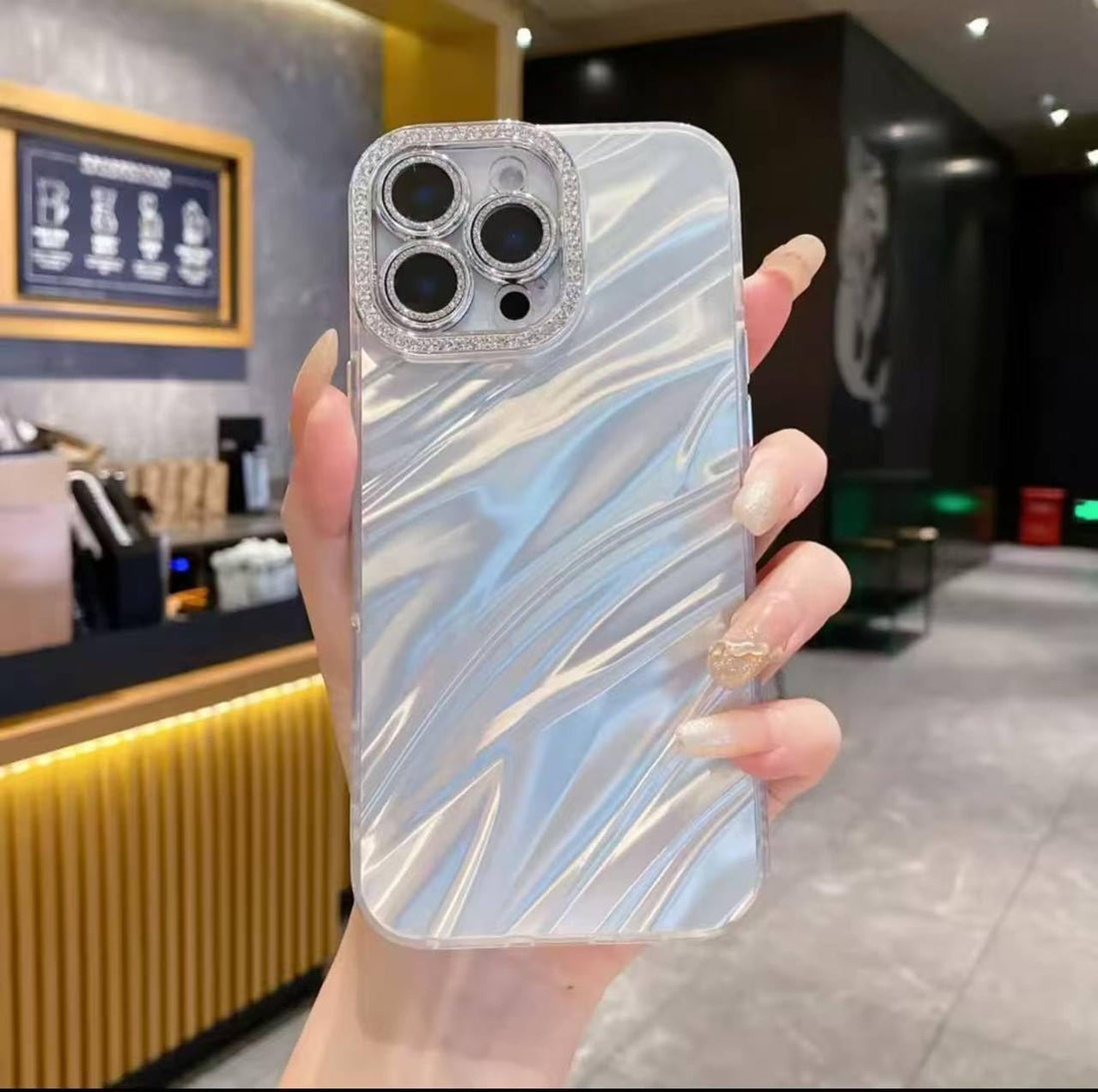 Eco Stylish Case Camera Lens Protection Diamond Bling Silver Luxury Soft TPU Glitter Compatible with iPhone 11 12 13 14 15 16 Pro Max Shockproof Protective Back Case Cover (Sliver, iPhone 12/12 Pro)