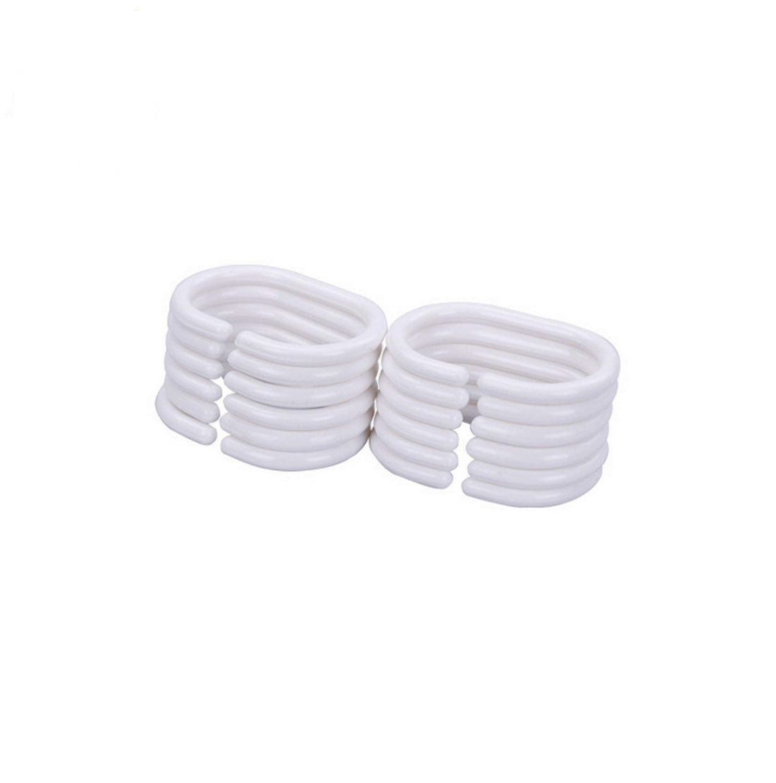 Kidcia Pack of 12 pcs White Plastic C Shape Shower Bathroom Curtain Hook