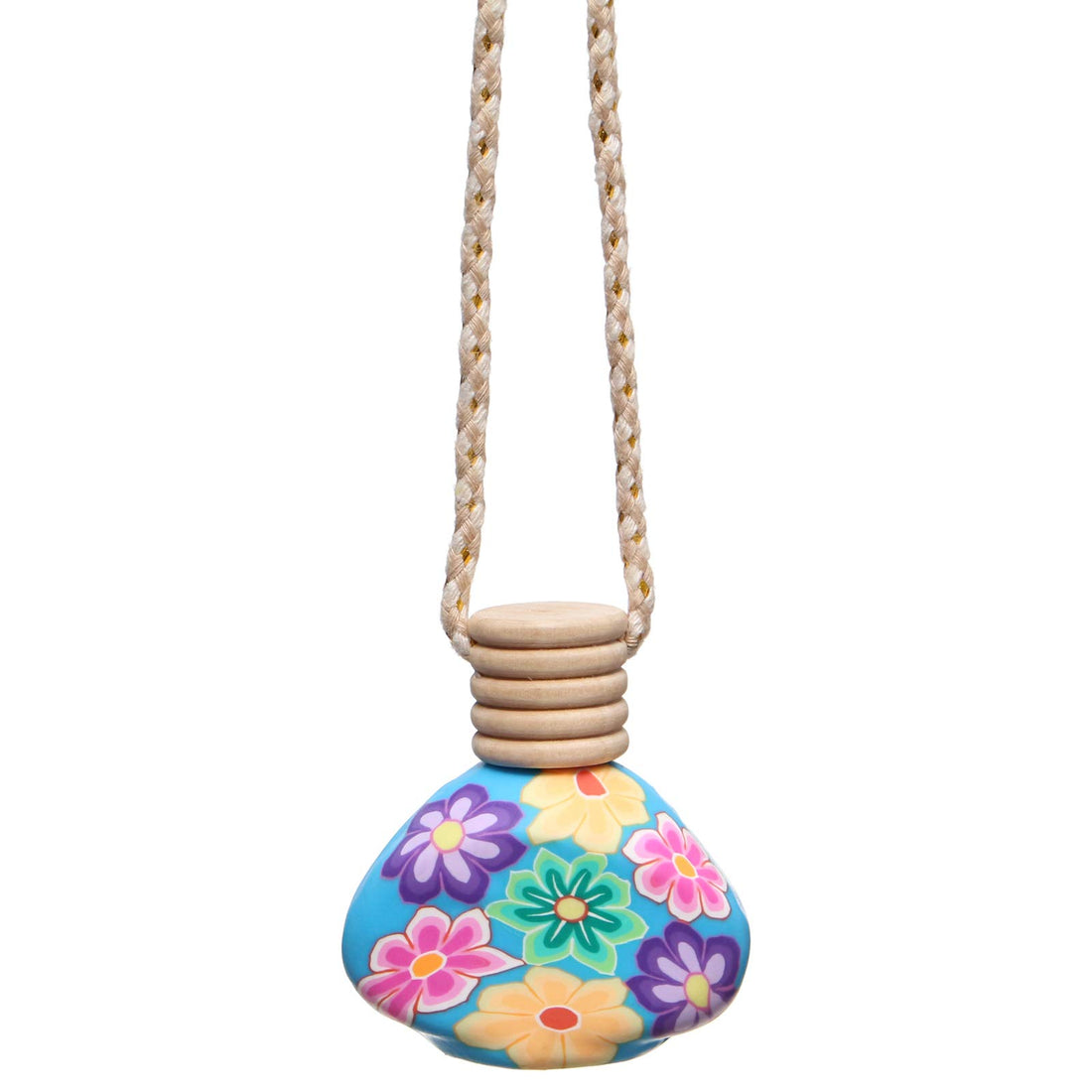 Superdrive Fresca Car Air Freshener on Mirror with Essential Oils Fragrance with Wooden Diffuser Lid - Bubble Gum