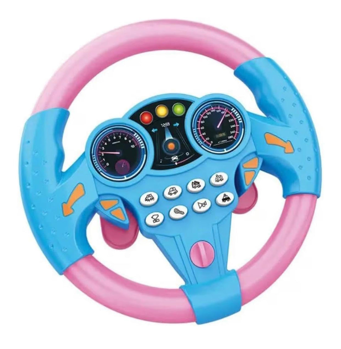 Electronic Steering Wheel Toy Multi Button Yellow Rose 20 * 20 * 3cm (PINK)