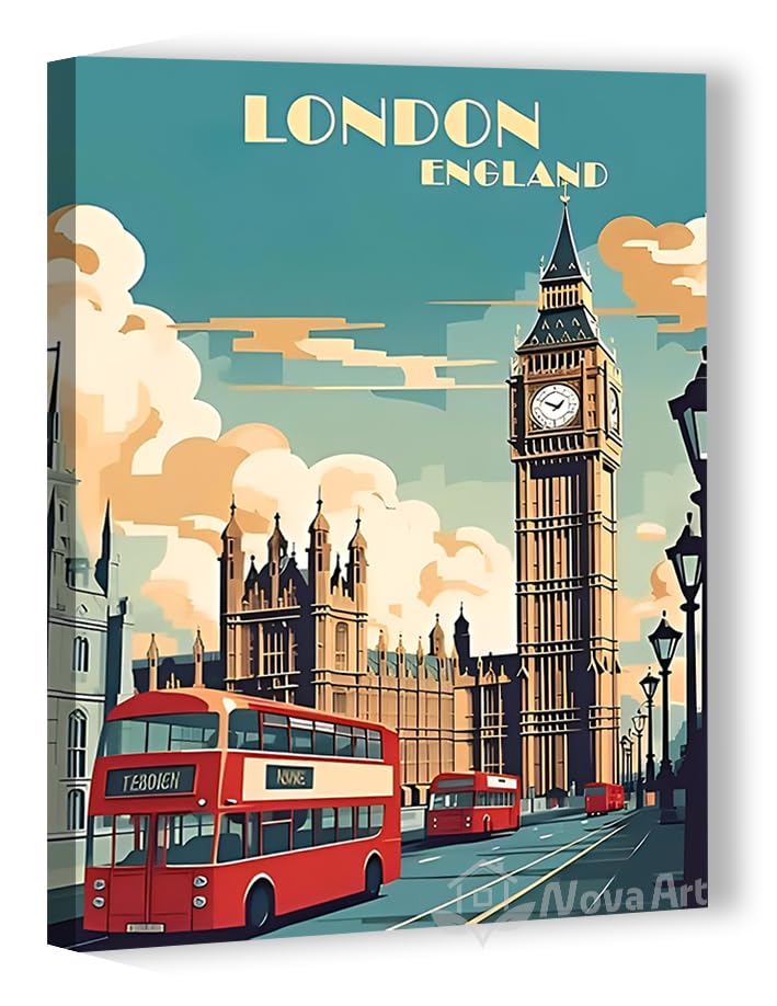 NOVA ART Canvas Wall Art Big Ben Tower British Parliament Building London Canvas Wall Art Print for Bedroom Living Room Office etc Modern Home Decor 20x30cm