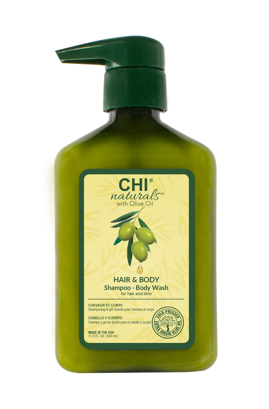 CHI Olive Organics Hair & Body Shampoo + Body Wash 340ml