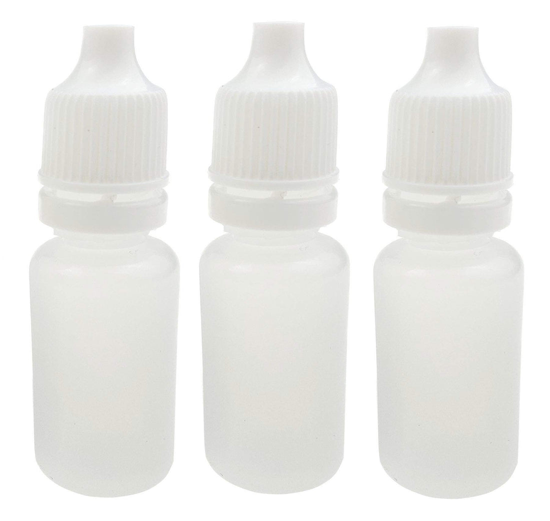 50PCS Empty Refillable Plastic Squeezable Eyeliquid Dropper Dropping Vial Bottles Essential Oil Eye Liquid Packing Storage Container with Removable Inner Plug(30ml/1oz)
