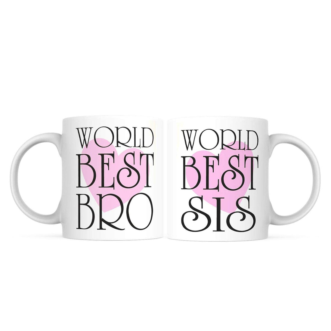 PUREZENTO World Best Bro World Best Sis Ceramic Coffee Tea/Milk Mug with Handle for Home Kitchen and Ideal Gift(350ML, Pack of 1)