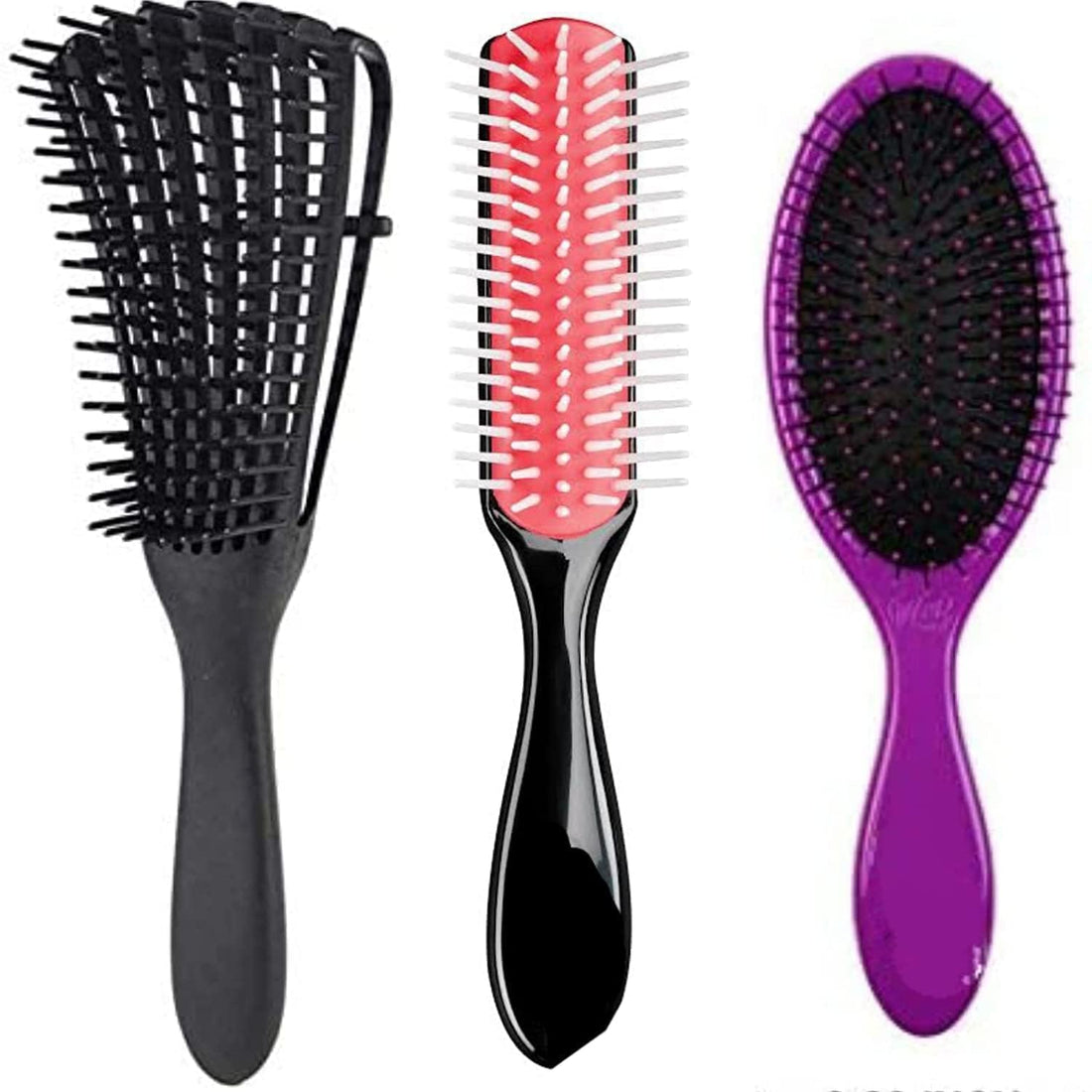 Flexible Curly Hair 5 Rows Detangling Brush Set