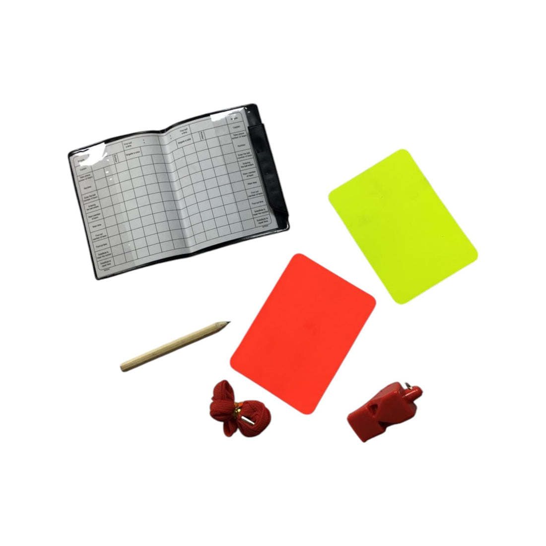 Referee Set from md stay fit®with Red, Yellow Cards, Whistle, Notebook, Pencil and Professional Match Official Set