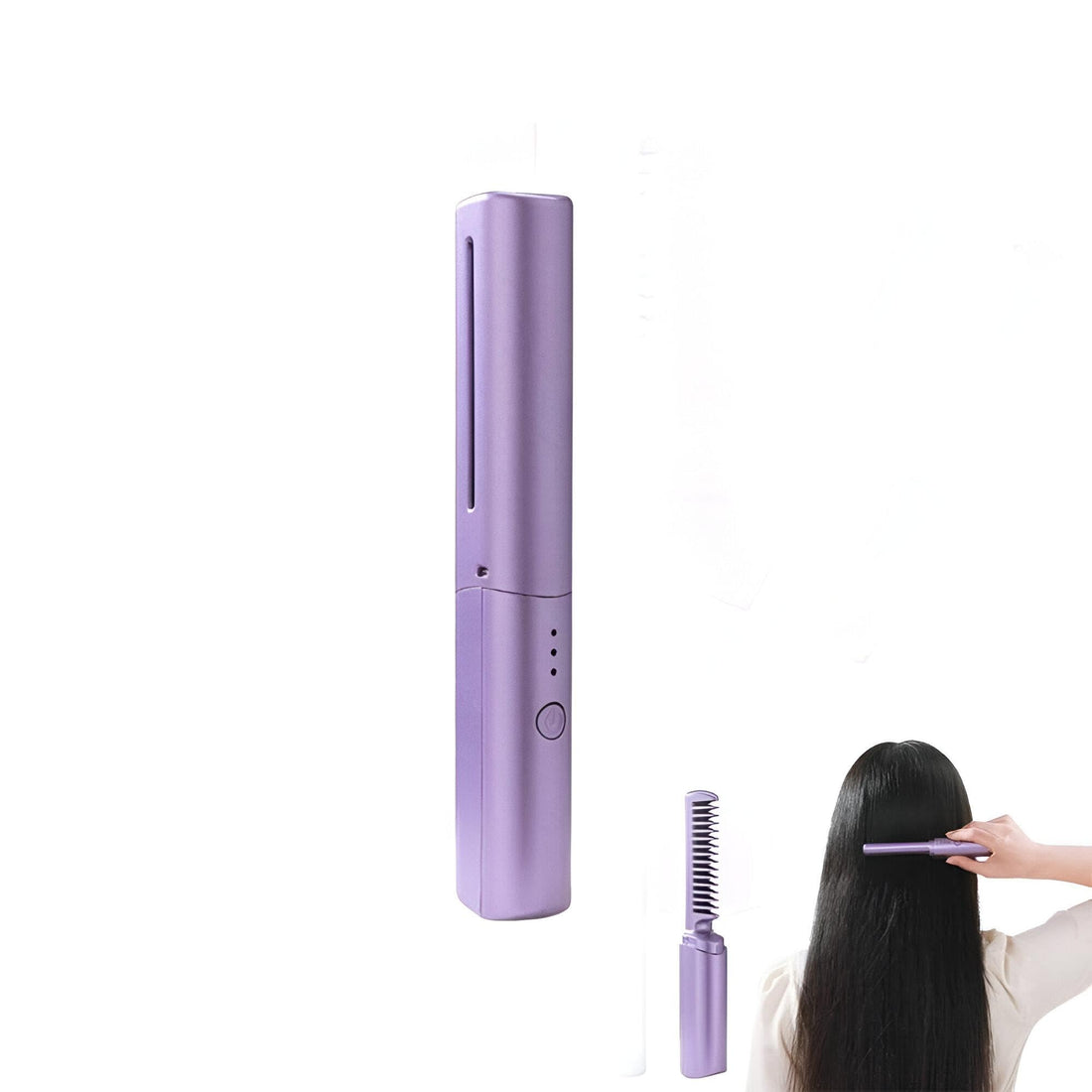 Wireless Hair Iron - Charmable McClers with 3 Series, USB charging, flat ironing to style hair styling and elegance anywhere (Purple)