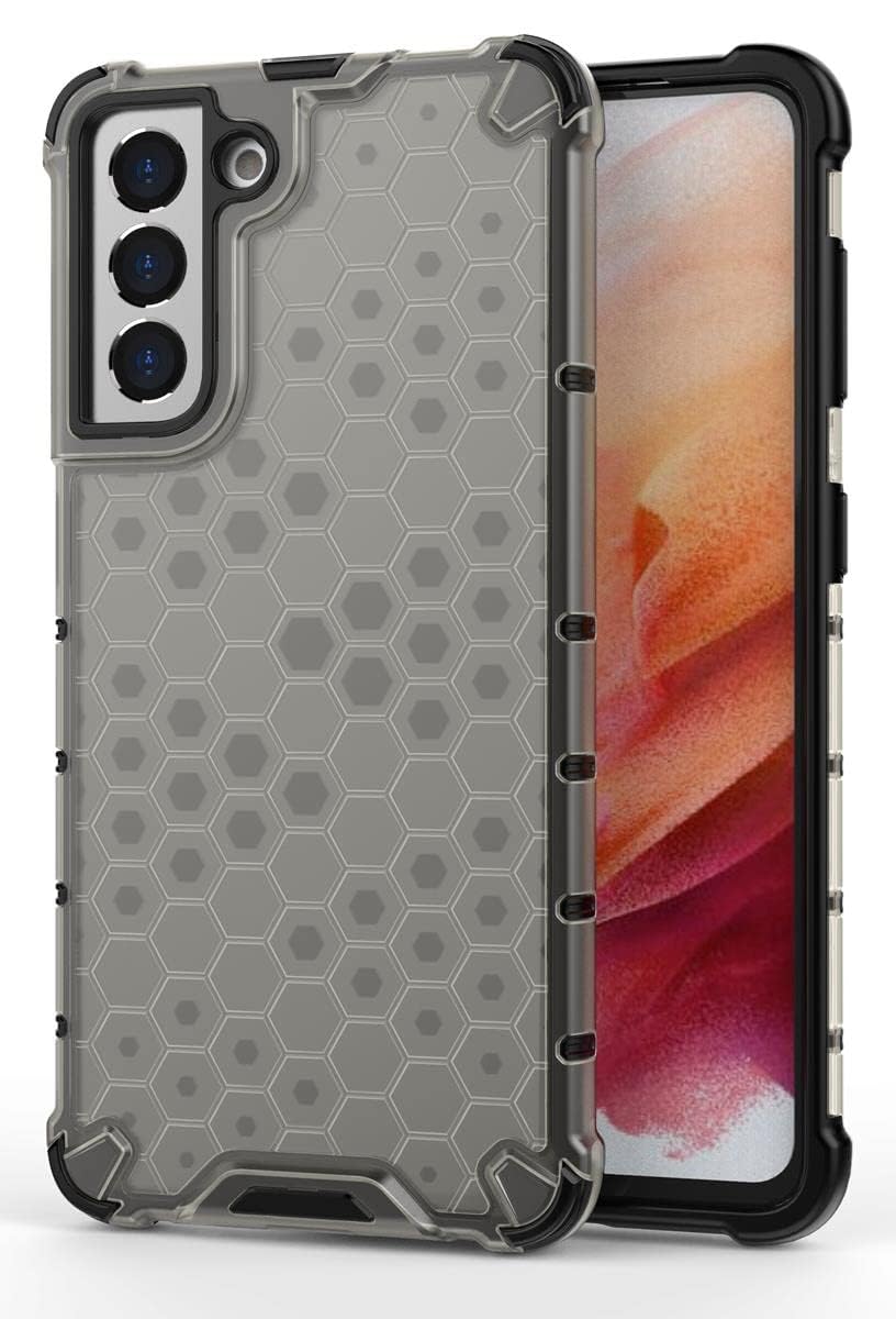 For Samsung Galaxy S22 Shockproof HoneyComb Back Cover, Defender Corners and Semi Transparent Back High Protection Compatible With Samsung Galaxy S22 (6.1") (Semi-Transparent)