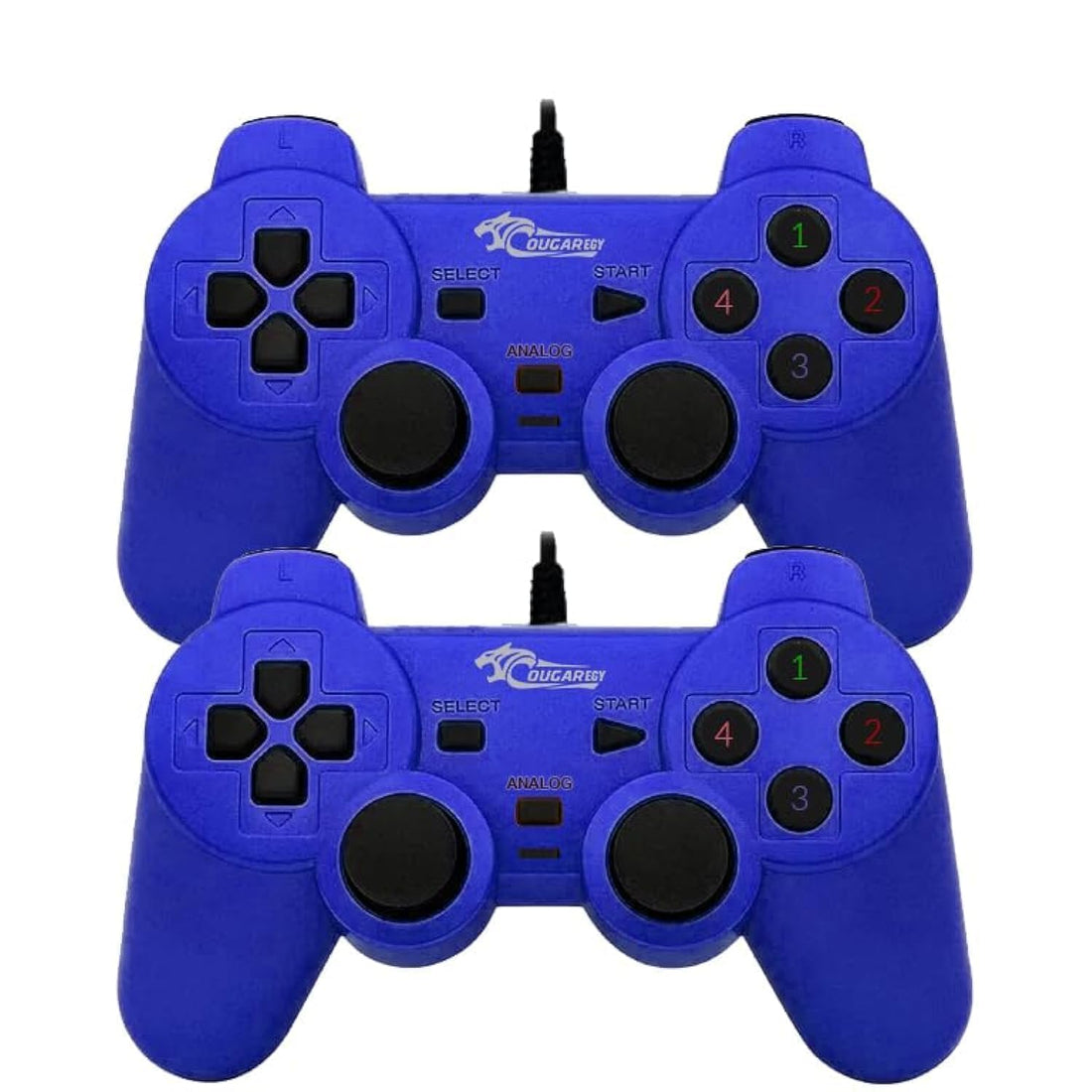 USB Wired Double Controller Gamepad (2082) For Pc And Laptop (blue)