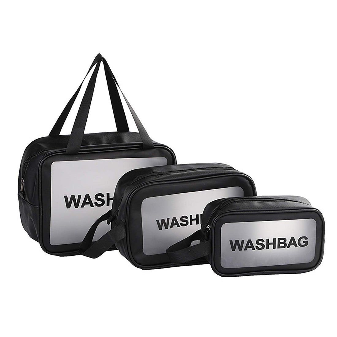 3-Piece Transparent Make-Up Bag, Waterproof Toiletry Bag for Swimming Pool, Bath, Travel, Airplane, Make-Up Bag Multi-Size
