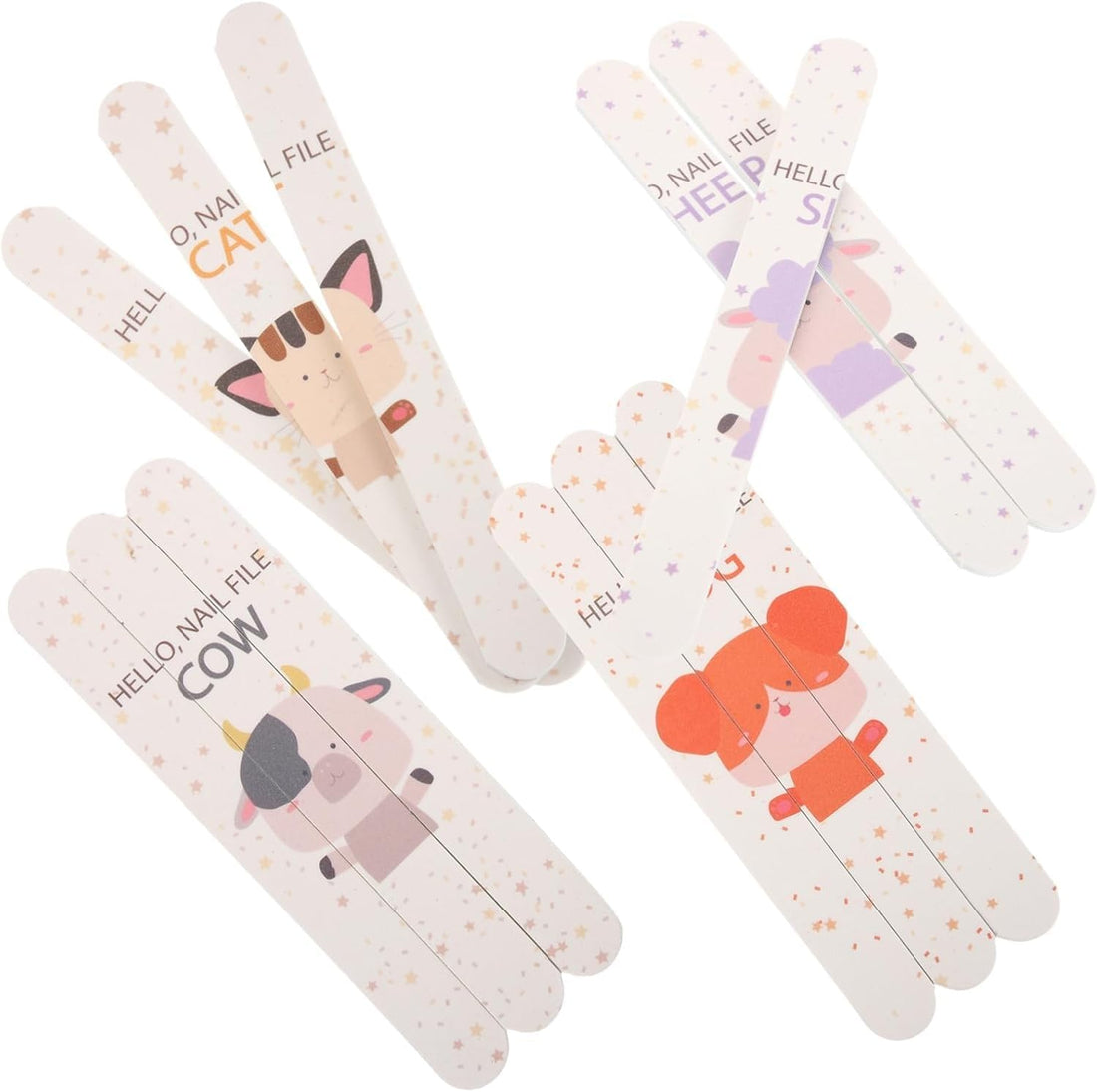 Happy Home Nail Kit 3pc - Cute Nail Polishing Buffer 100/180 Grit Nail Files with Double-Sided EVA Sandpaper, Animal Pattern