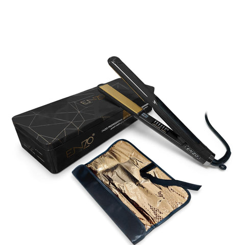 Hair Straightener Flat Iron Ceramic Plates, Salon-Quality Styling with 985°F Heat for Curly & Straight Hair, Fast Heating, 6 Temperature Settings, 360° Rotating Cord, EN-5181 (Black)