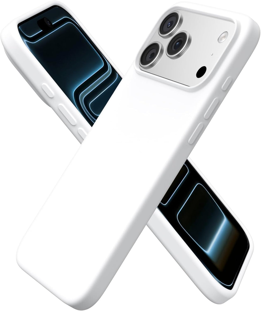 Zubitech Case for IPhone 17 Pro Soft Liquid Silicone Gel Case Full Body Shockproof Protection Matte Finish Cover Soft Microfiber Lining Cushion Slim Back Case for iPhone 17 Pro (White)
