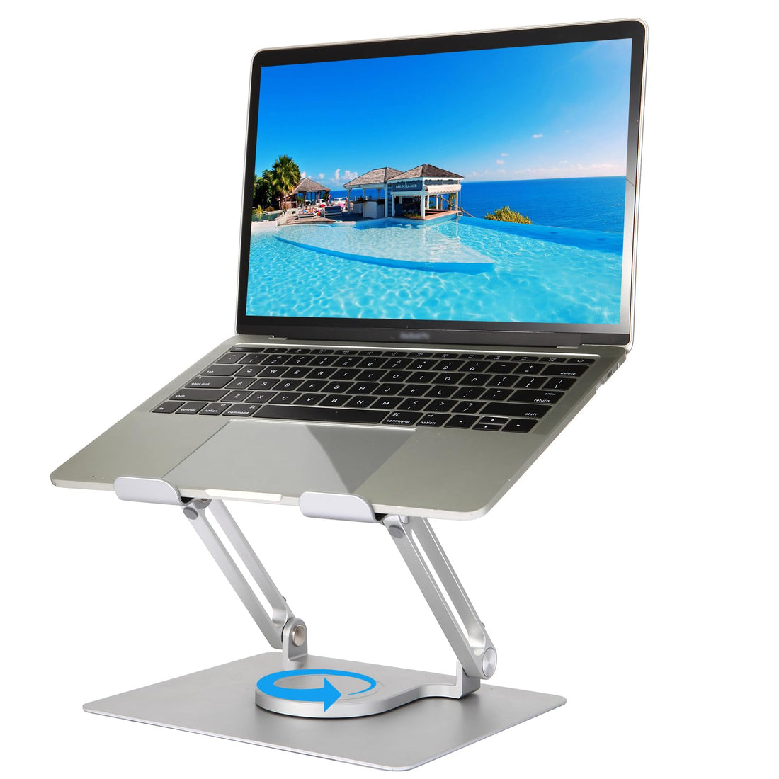 Newest Rotatable Laptop Stand for Desk with 360°Rotating Base Ergonomic Laptop Riser for Collaborative Work Dual Rotary Shaft Fully Foldable for Easy Storage Fits for All 11-17.3" Laptops