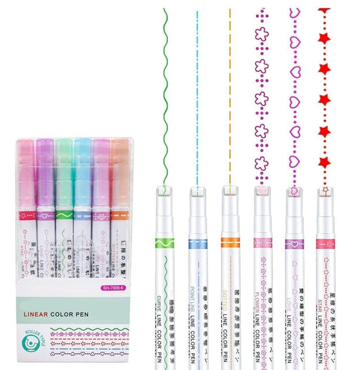 Asera Curve Craft Pens Set Border Pen Useful for Scrap Books Art and Craft for Kids Student (1 Set)