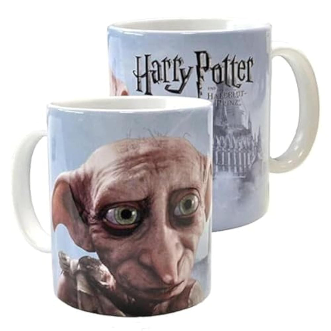 Elbenwald Harry Potter Mug with House Elf Dobby All-Round Print in Comic Design 320 ml Ceramic White