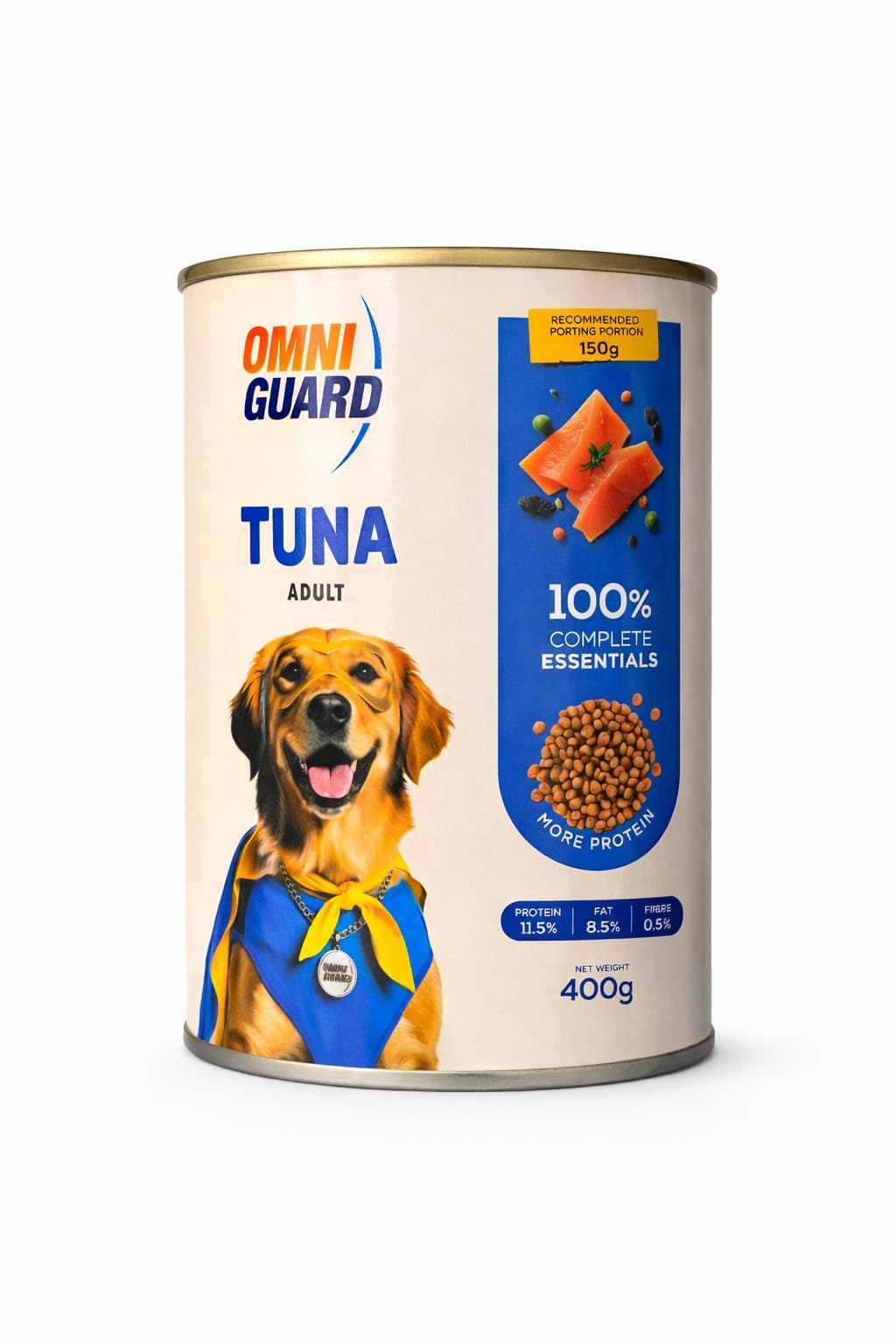 Omni-Guard Adult Wet Dog Food Complete Essentials Canned Meal (6 Pieces - 400 Gram, Tuna)