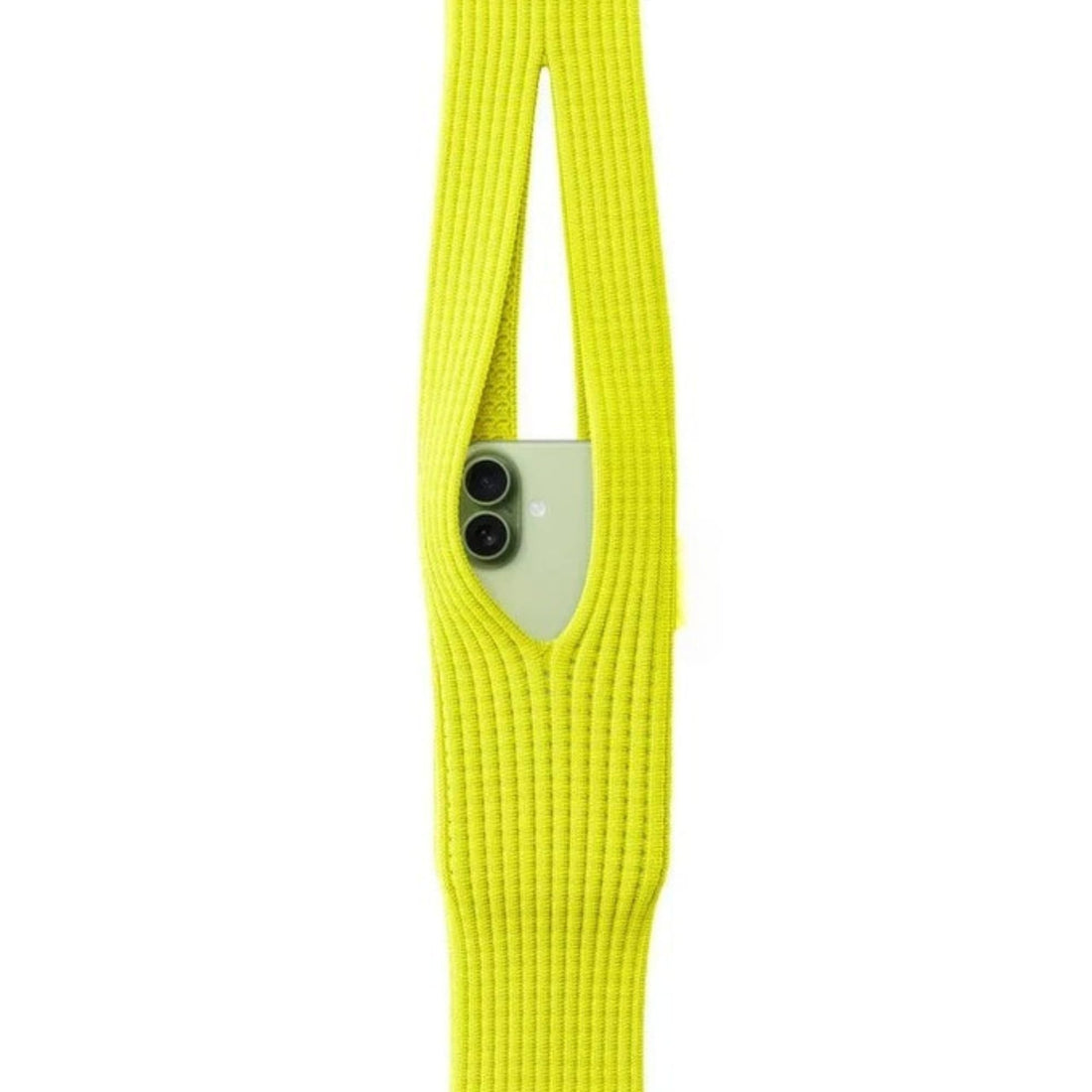 For Phone Pocket, 40cm, Stretchable Fabric, Hands-Free Portable Holder for Smartphones, Lightweight, for Workouts, Travel, and Daily Use (Lime Green)