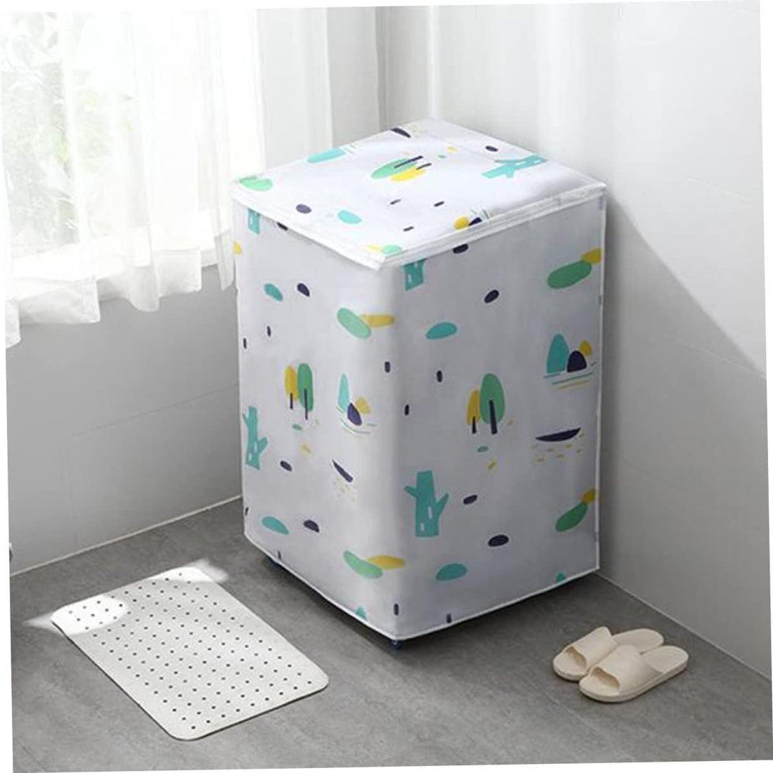 The Ultimate Washing Machine Protection Solution - Multi-Functional Foldable Washing Machine Cover, Available in 床 Just.4.u.Store (Polyester, Transparent)