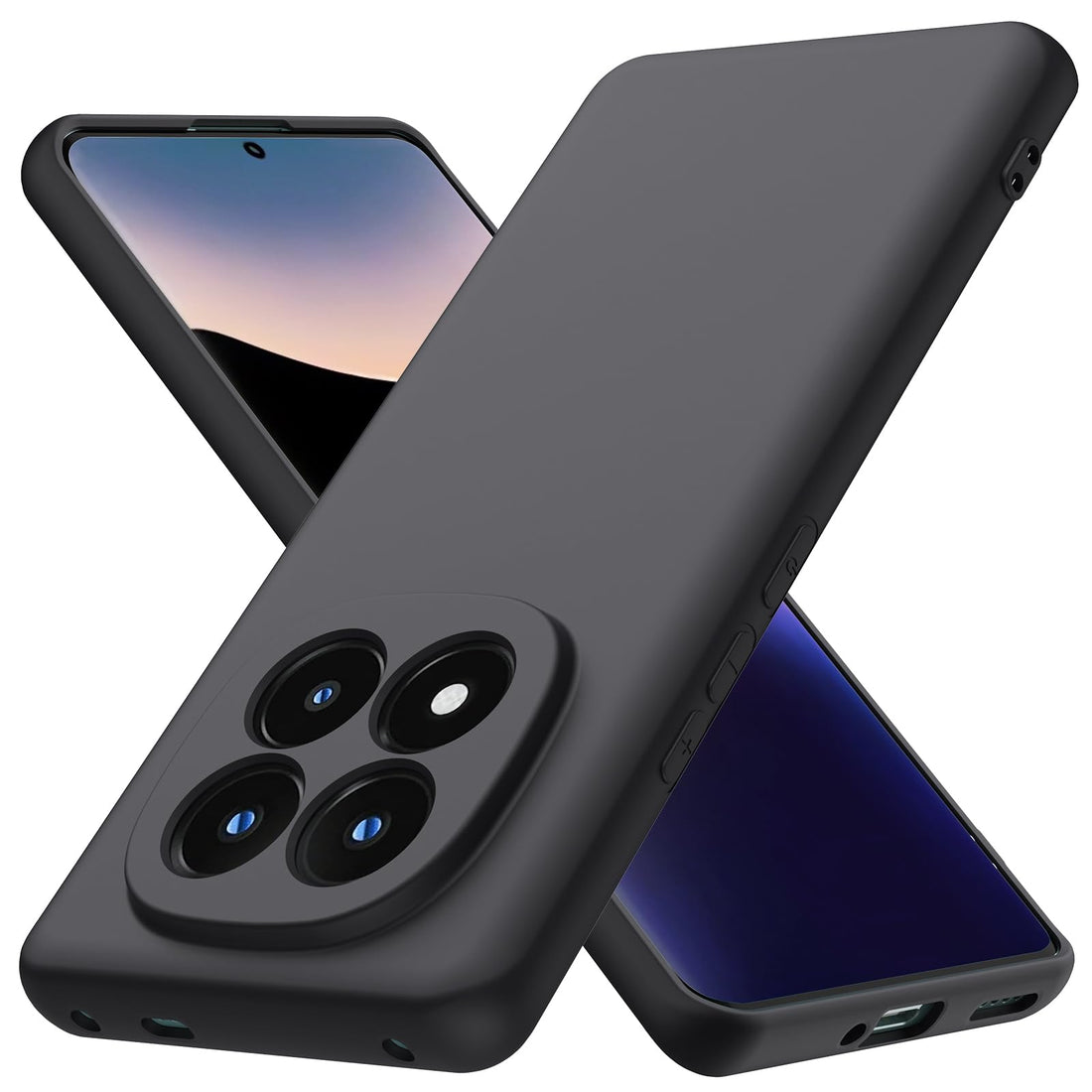 Byvuwiay Cover for Xiaomi Redmi Note 14 Pro Plus 5G, Soft Liquid Silicone TPU Protective Ultra Slim Shockproof Case – Black