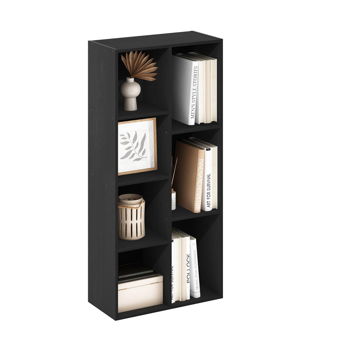 Furinno Luder 7-Cube Reversible Open Shelf, Blackwood