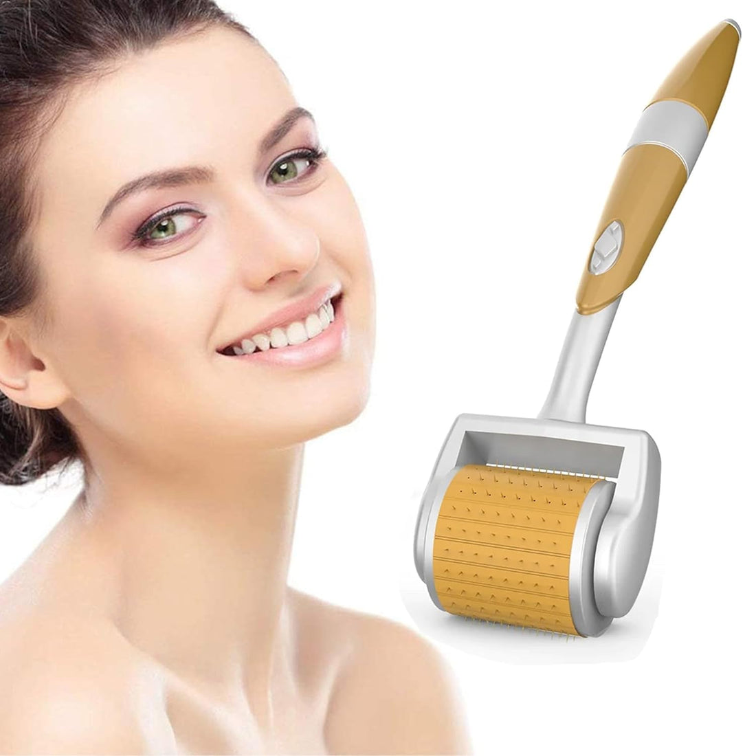 Derma Roller for Women And Men 1.00 MM Titanium Micro Needles Derma Roller With Case For Face,Hair & Beard Regrowth,Treats Acne, Scar, Skin Ageing, Stretchmarks,Wrinkles -Safe & effective to use