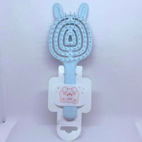 Detangling Hair Brush for Kids & Adults – No Pulling, Soft Flexible Bristles, Anti-Frizz, Easy Knot Removal, Double Ear Grip, Suitable for Curly, Wavy & Straight Hair – 4 Colors (Blue)