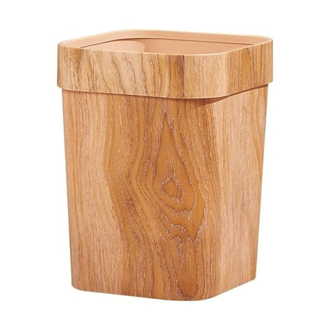 Wood Grain Trash Can Wastebasket Garbage Container Waste Bin for Bathrooms Powder Rooms Kitchen Home Offices