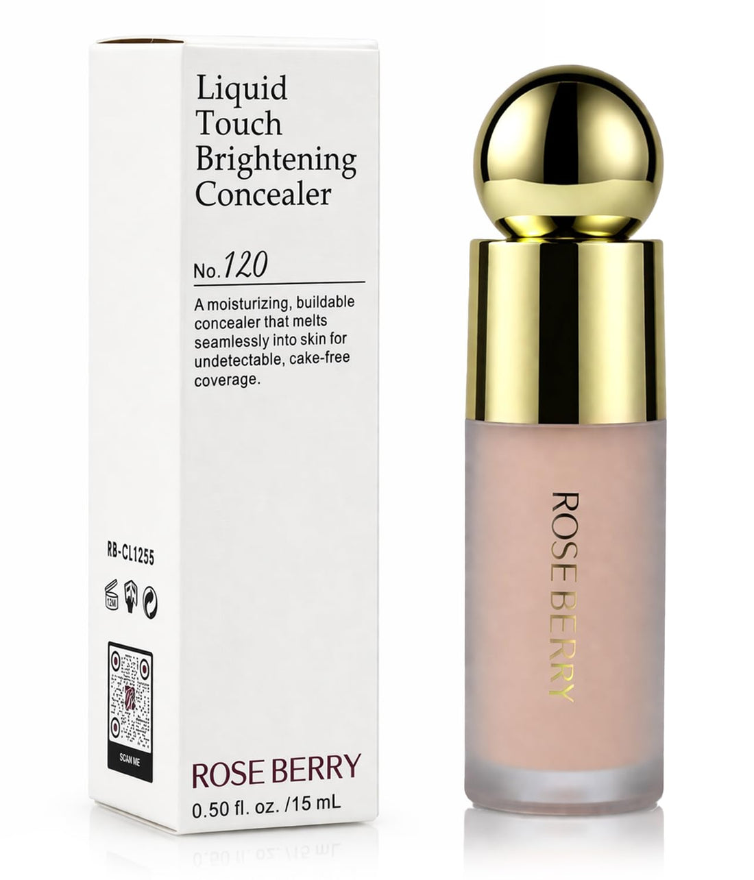 Rose Bery - Concealer, Liquid Touch Brightening Concealer, Melts Seamlessly Into Skin & Long Lasting, 15 ML, Model - RB-CL1255 (110)