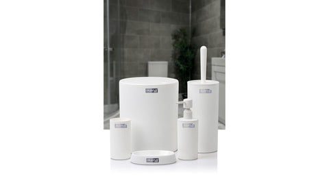 Okyanus 5-Piece Bathroom Set Mina Round White, OKY-430-B-Multicolor