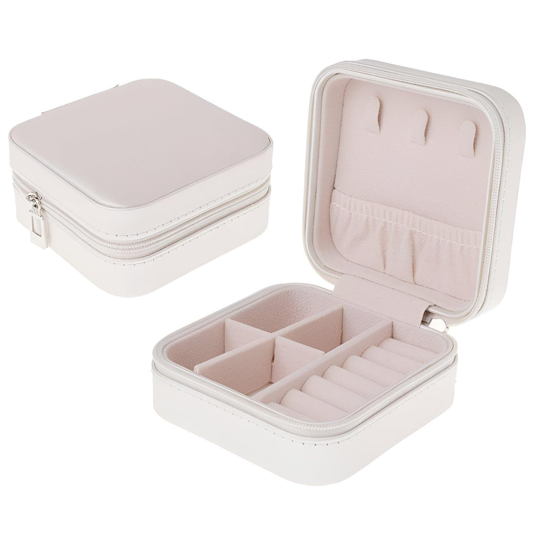 Chic Leather Case - Portable mini jewelry holder blending classical design with modern function, suitable for storing small valuables and gifting moments of refined beauty and care. (Option 2, 2pcs)